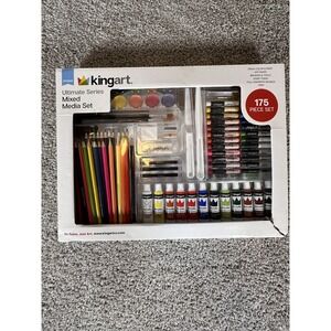 Kingart Ultimate Series Mixed Media Set 175 Pcs Pencils Oil Pastels Brushes NWT